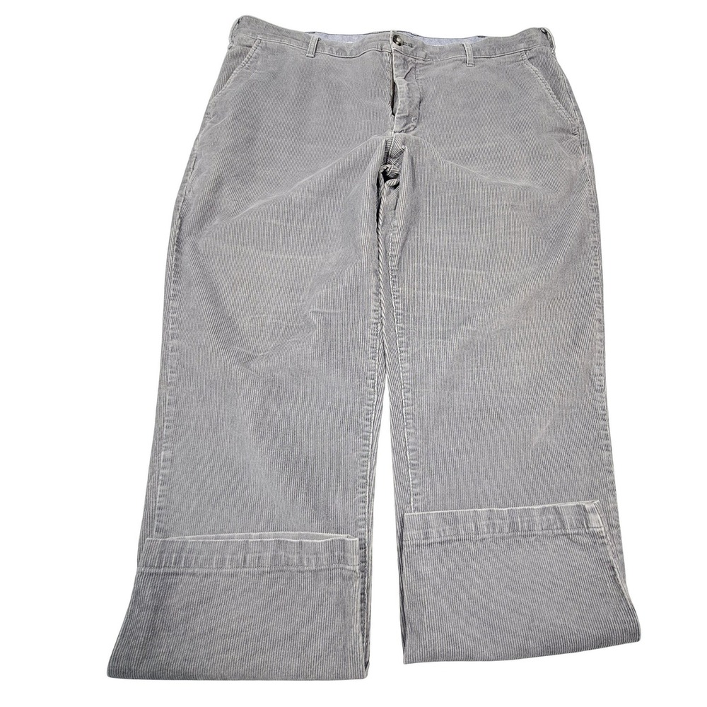 IZOD Mens Gray Corduroy Straight Leg Pants 40x30 45GM008 Stretch Casual Cords